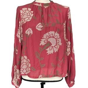 Payal Pratap Anthropologie Women's Boho Pink Top Size 6 M